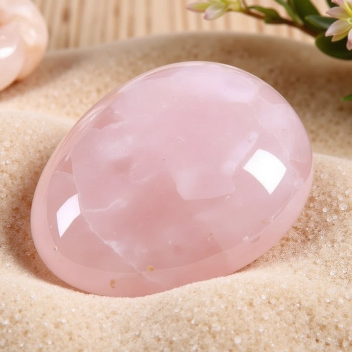 Galet "Cœur Apaisé" en Quartz Rose