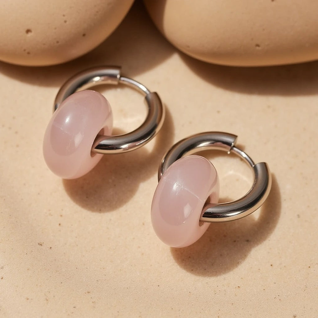 Boucles d’Oreilles "Double Créole" en Pierres Naturelles