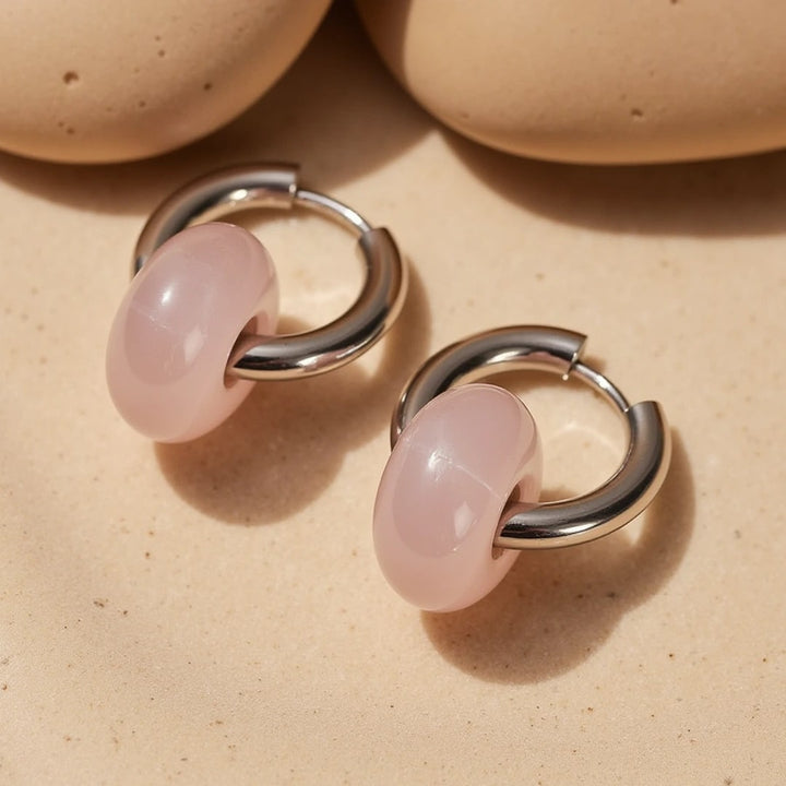 Boucles d’Oreilles "Double Créole" en Pierres Naturelles