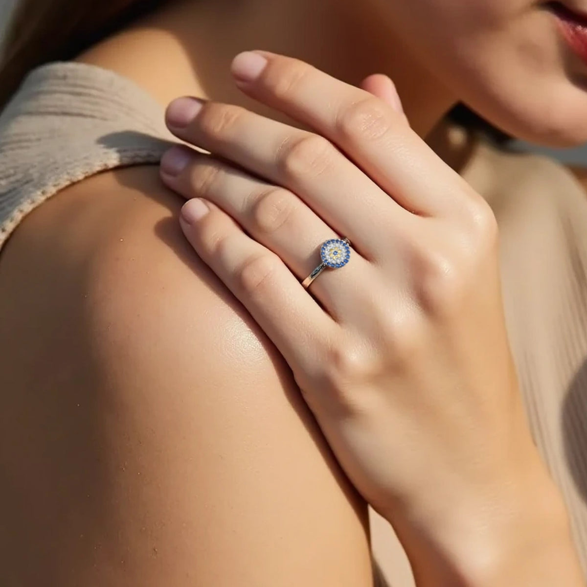 Bague "Œil Bleu de Protection"