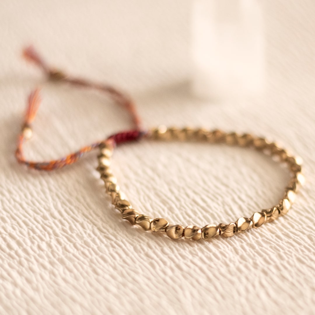 Bracelet Tibétain en Perles de Cuivre
