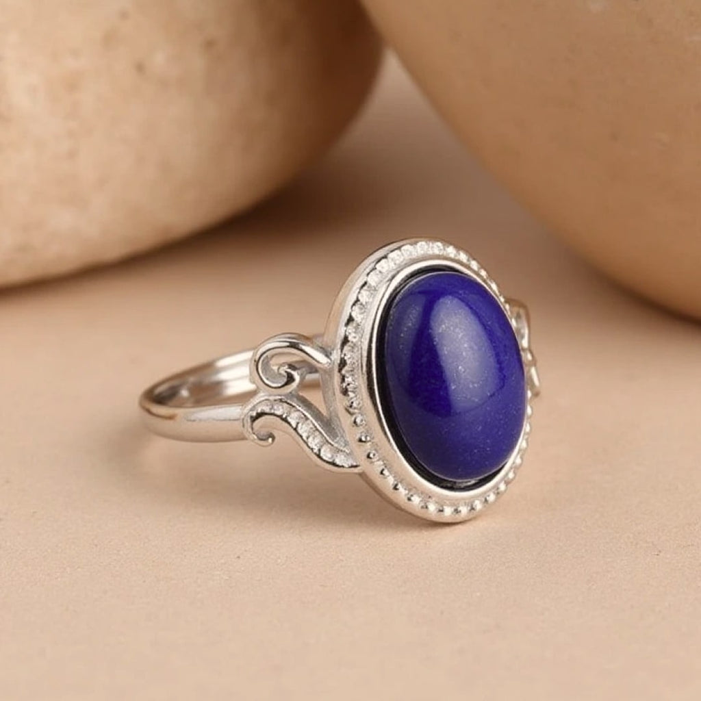 Bague Ajustable "Harmonie Céleste" en Lapis Lazuli