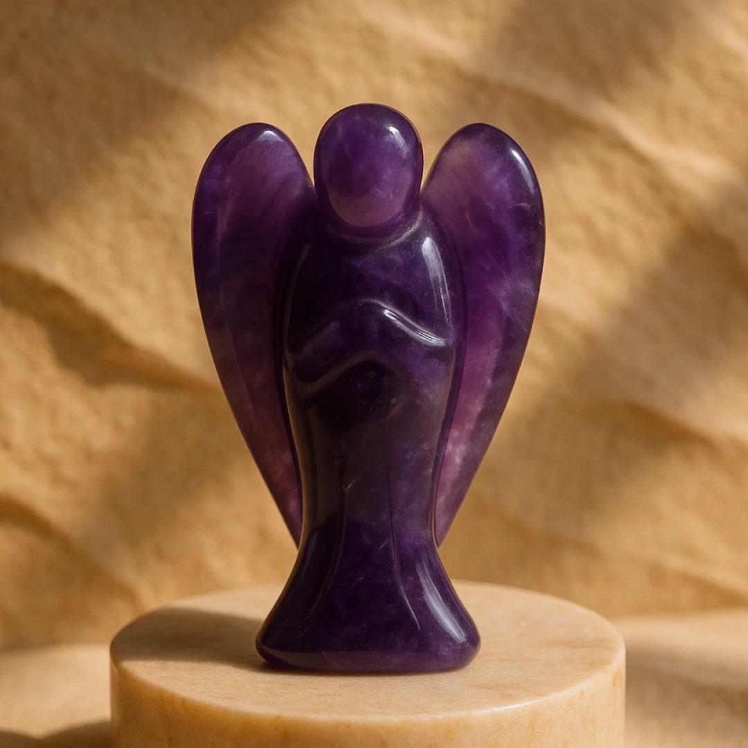 Statuette "Ange Protecteur" en Pierre Naturelle