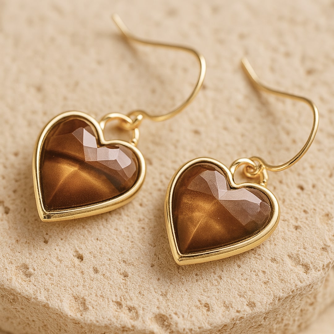 Boucles d’Oreilles "Mon Cœur en Lumière" en Pierres Naturelles