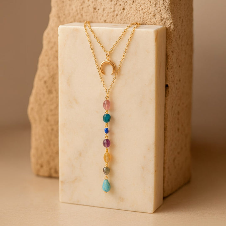 Collier Double "Cascade des 7 Chakras"