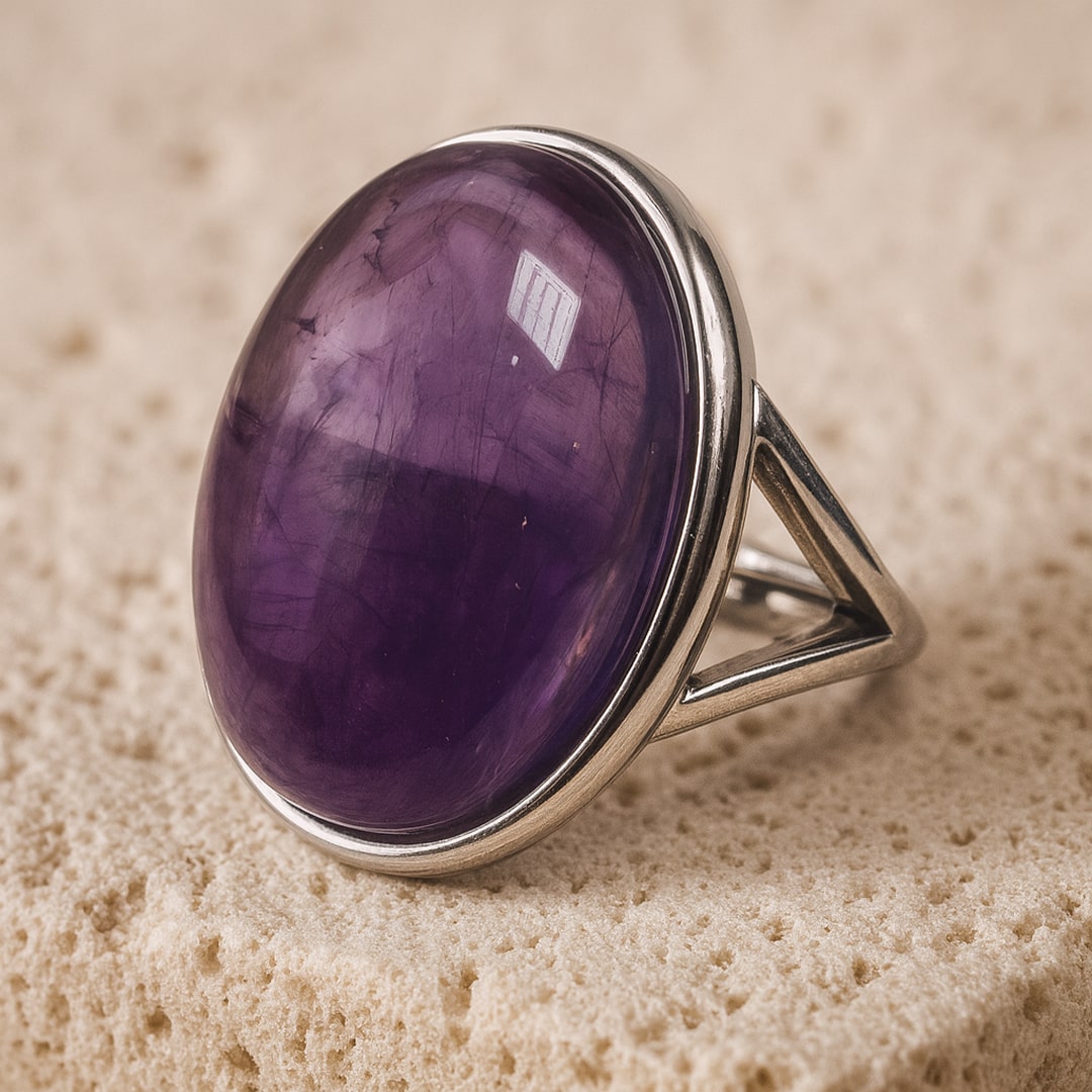 Bague "Âme Apaisée" en Améthyste & Argent