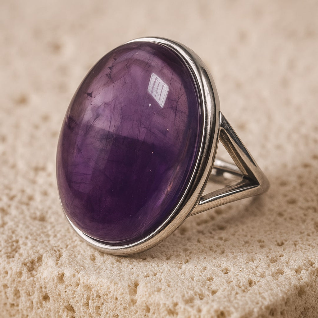 Bague "Âme Apaisée" en Améthyste & Argent