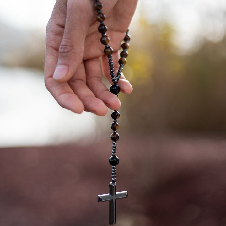 Collier Chapelet "Protection" en Oeil de Tigre