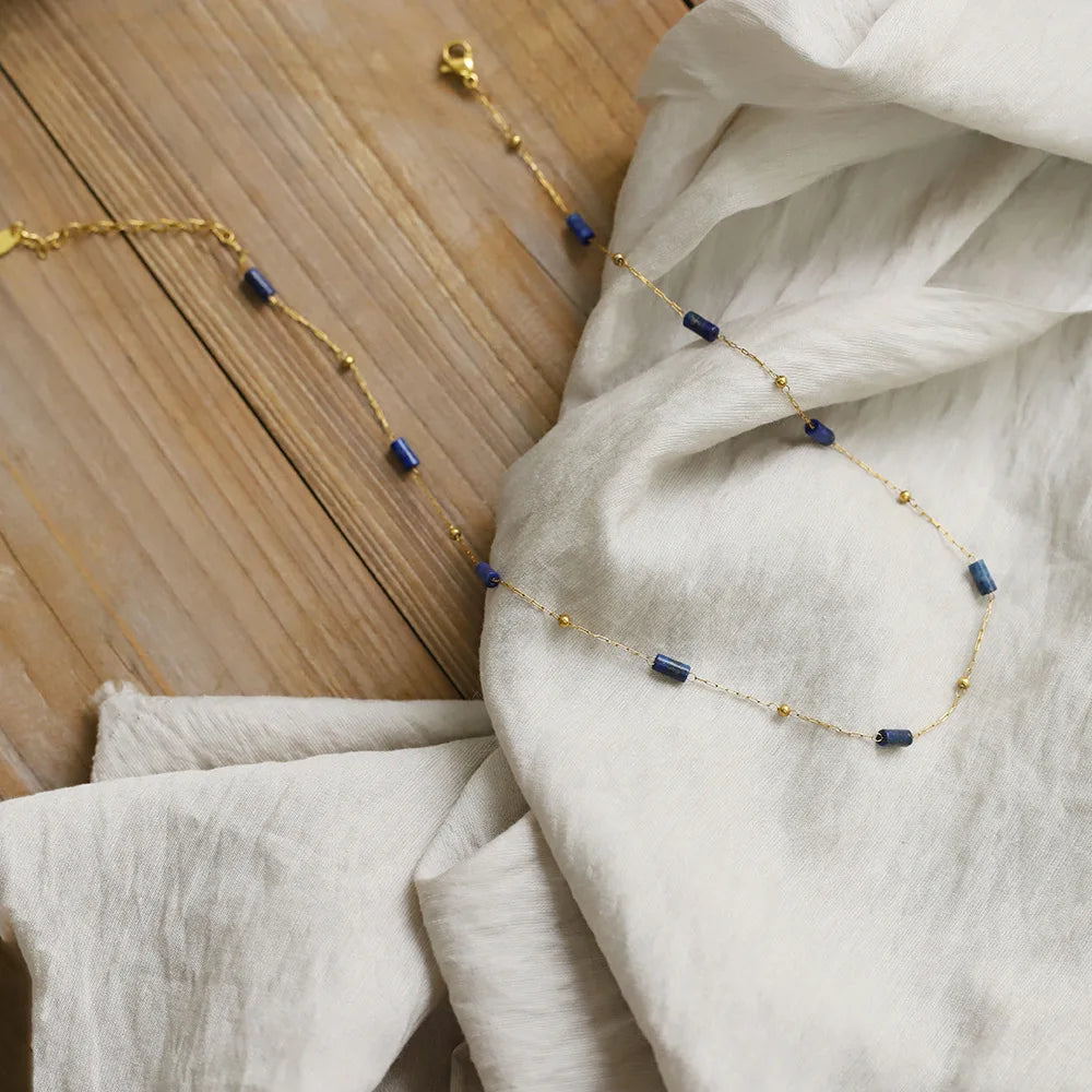 Parure "Harmonie Céleste" en Lapis Lazuli & Plaqué Or