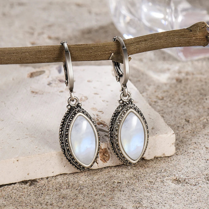 Boucles d’Oreilles "Calme & Lumière" en Pierre de Lune