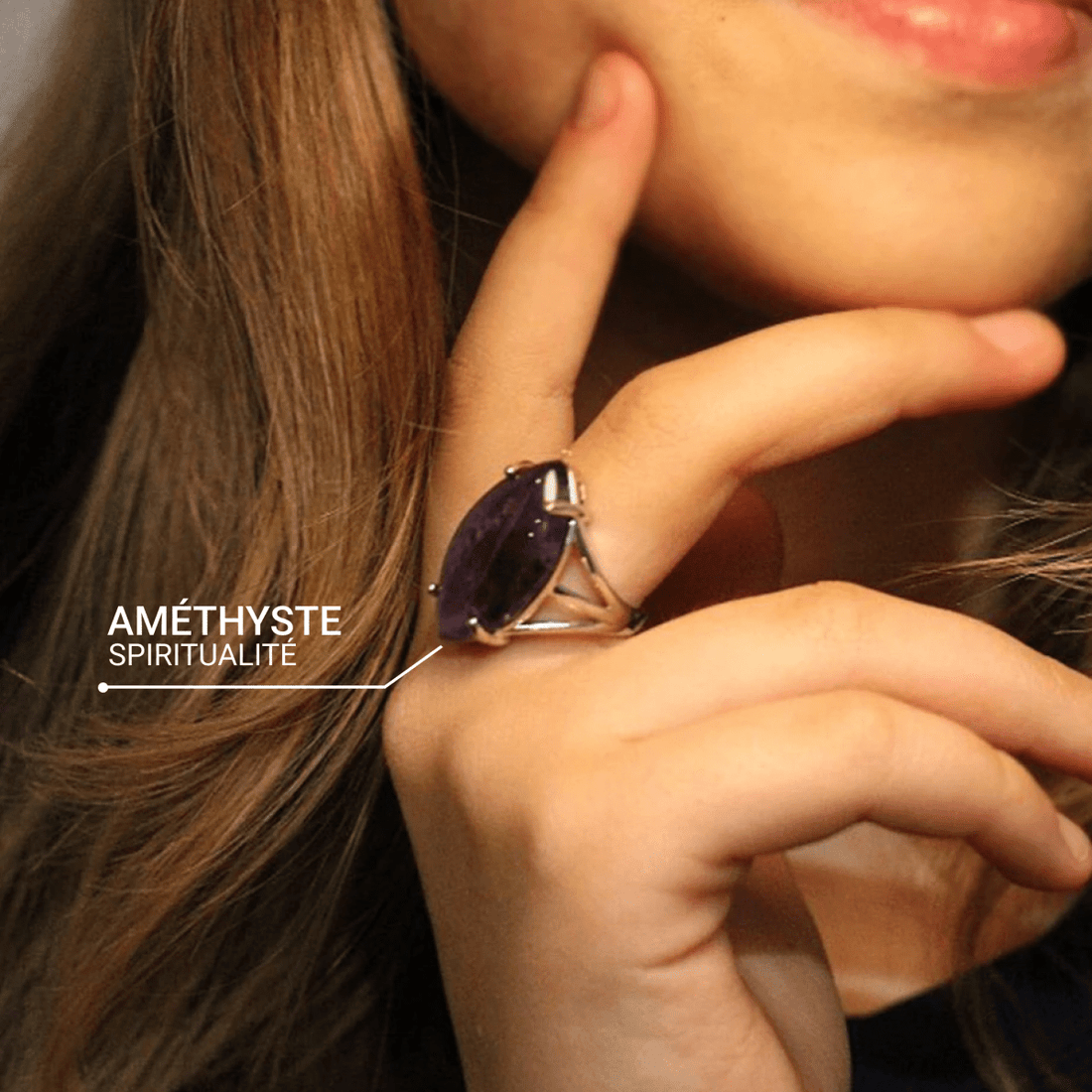 Bague Ajustable "Vision" en Pierre Naturelle