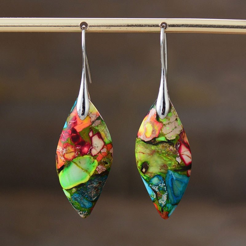 Boucles d’Oreilles "Arlequin" en Jaspe