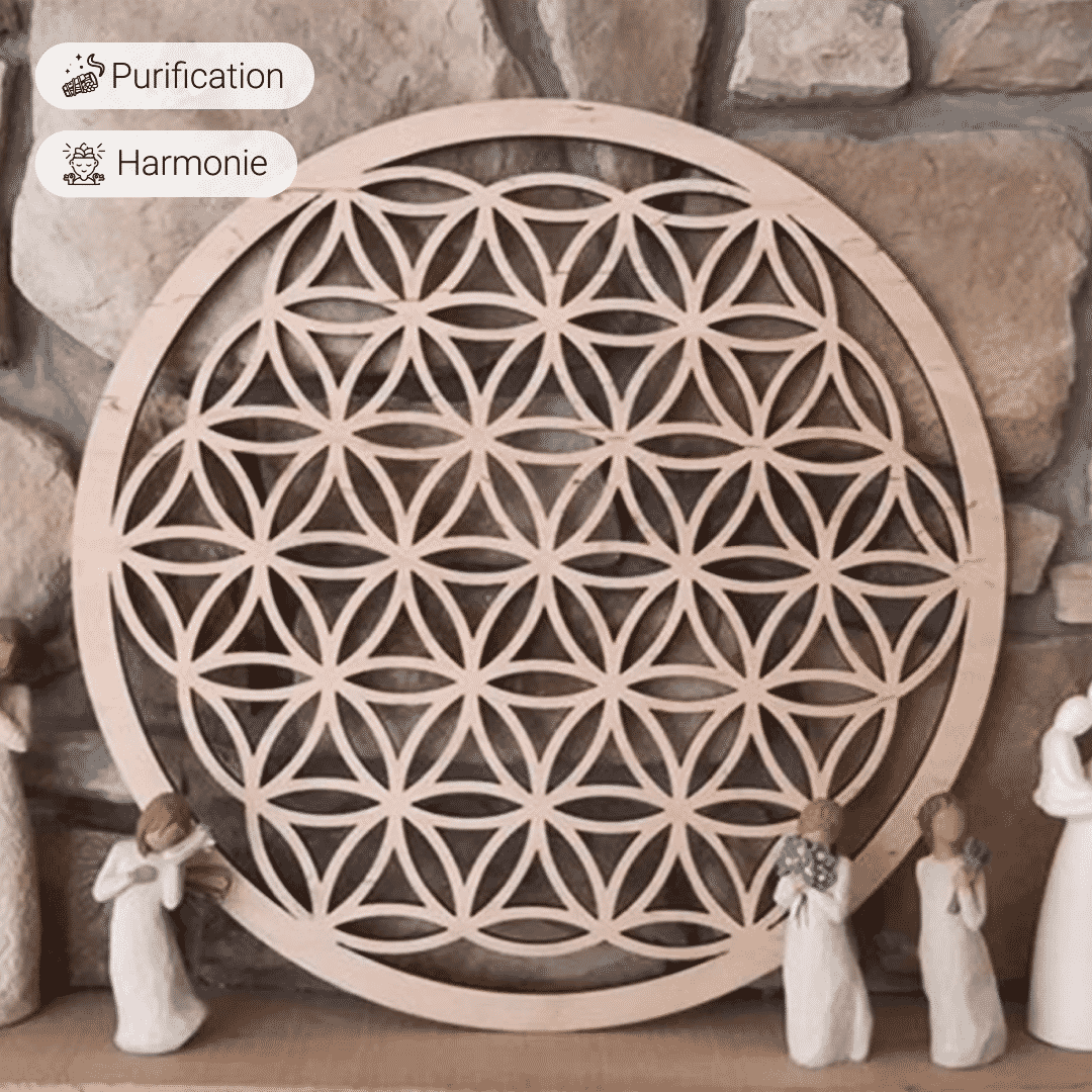 Fleur de Vie Harmonisante en Bois Naturel