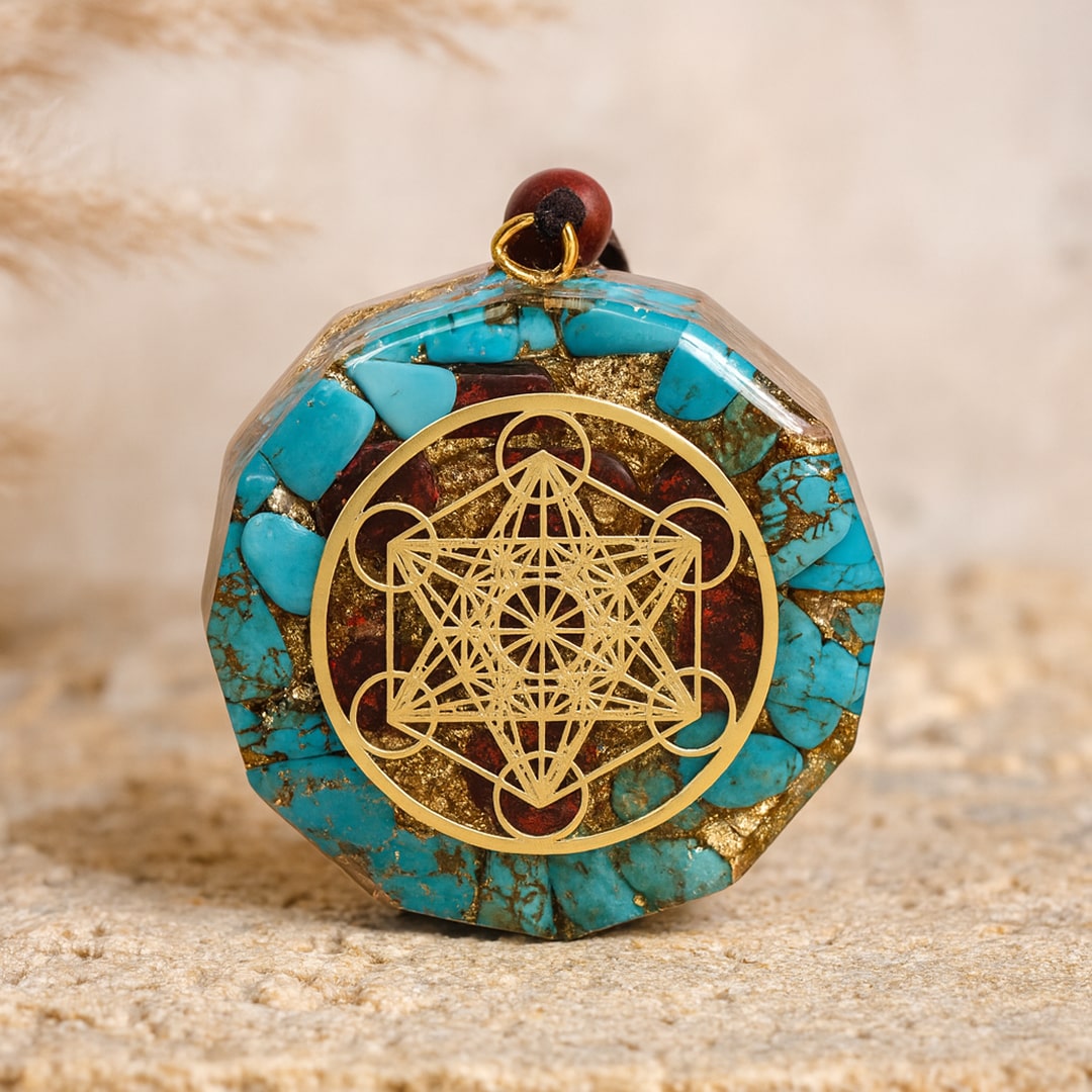Pendentif Orgonite Métatron en Turquoise