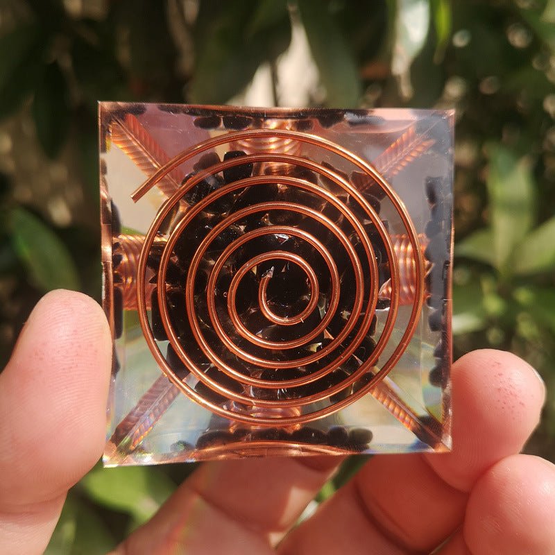 Orgonite "Protection Énergétique Amplifiée" en Obsidienne
