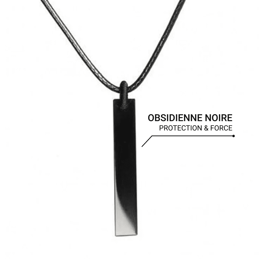Pendentif "Protection" en Obsidienne Noire