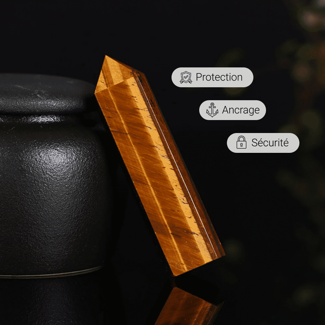 Pointe de Protection en Œil de Tigre