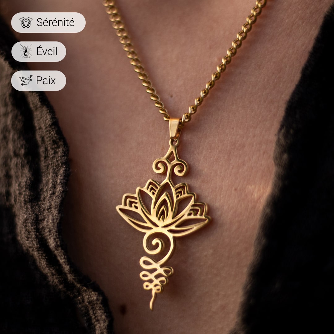 Pendentif "Lotus Unalome"