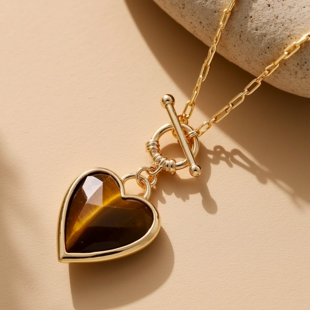 Pendentif "Sérénité du Cœur" en Pierres Naturelles