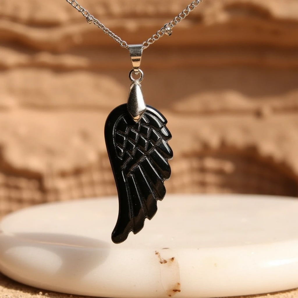 Pendentif "Aile d’Ange" en Pierre Naturelle