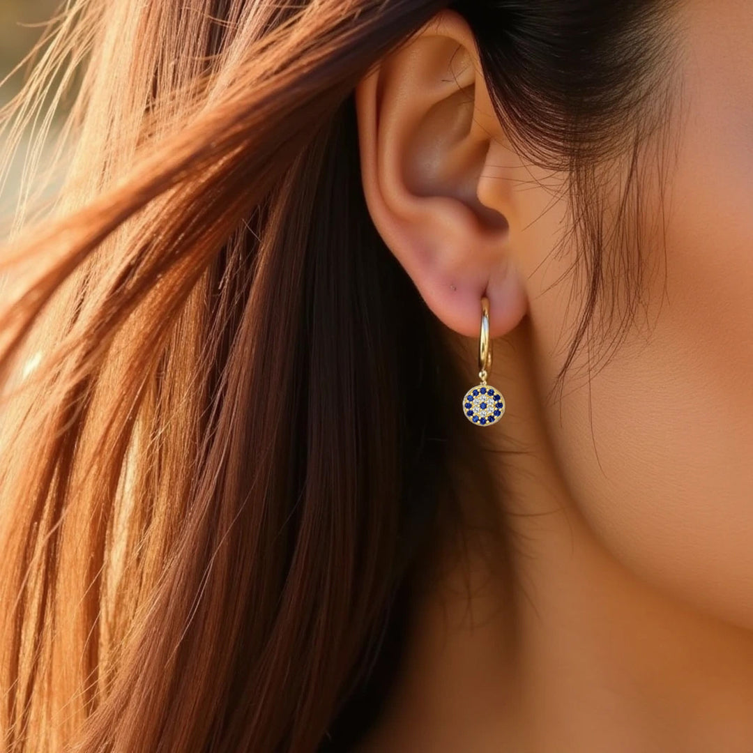 Boucles d’Oreilles "Œil Bleu Protecteur"