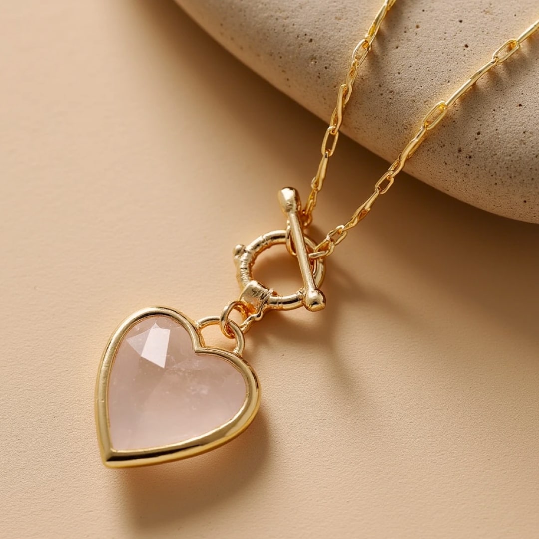 Pendentif "Sérénité du Cœur" en Pierres Naturelles