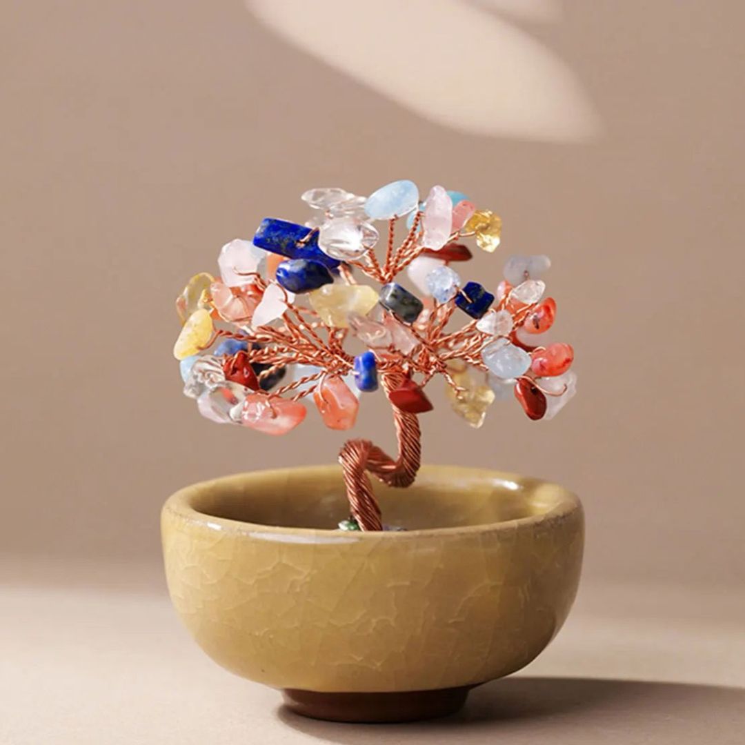 Arbre Feng Shui "Énergies Sacrées" en Pierres Naturelles