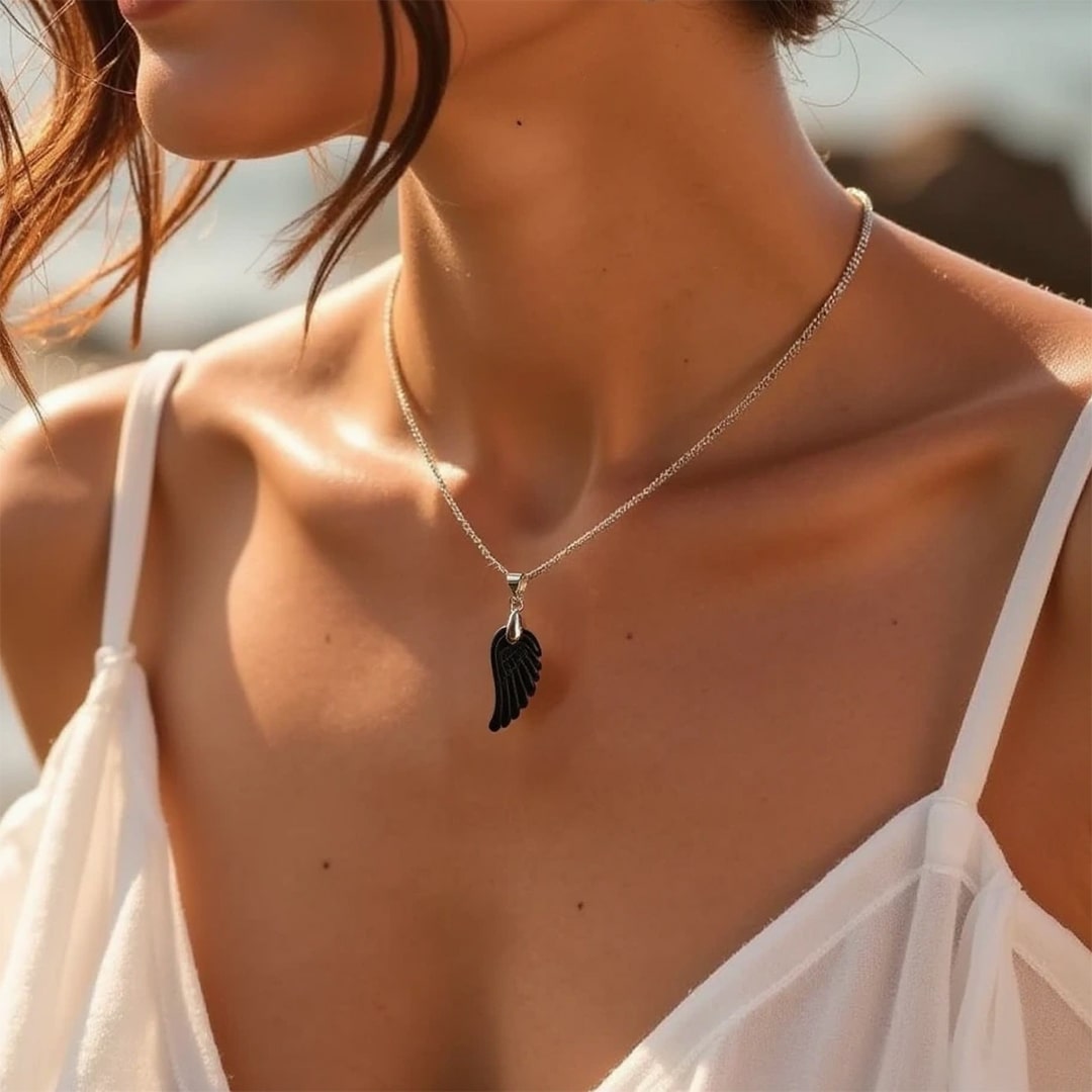 Pendentif "Aile d’Ange" en Pierre Naturelle