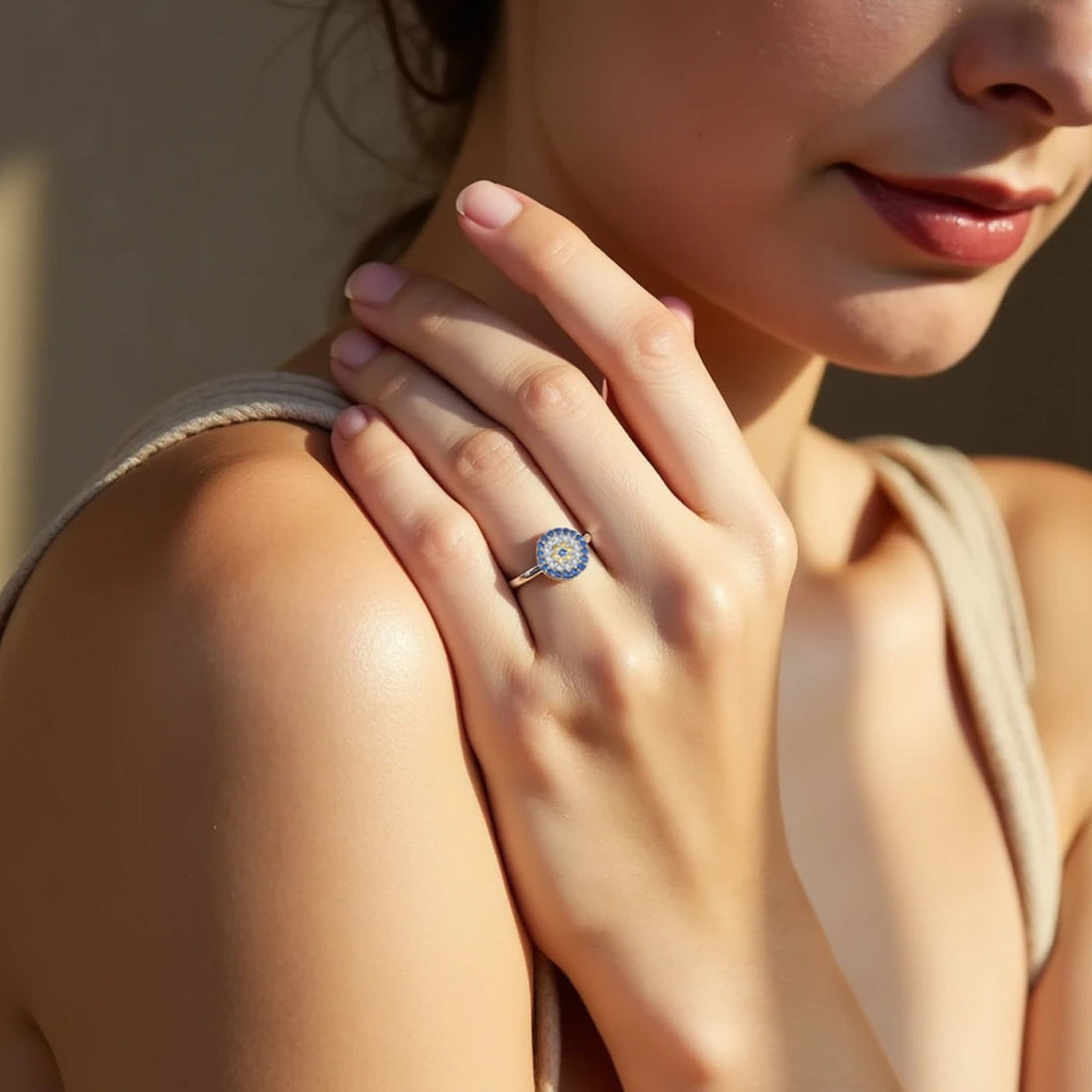 Bague "Œil Bleu de Protection"