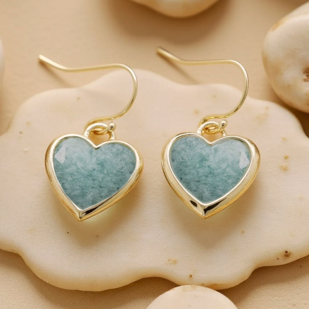 Boucles d’Oreilles "Mon Cœur en Lumière" en Pierres Naturelles