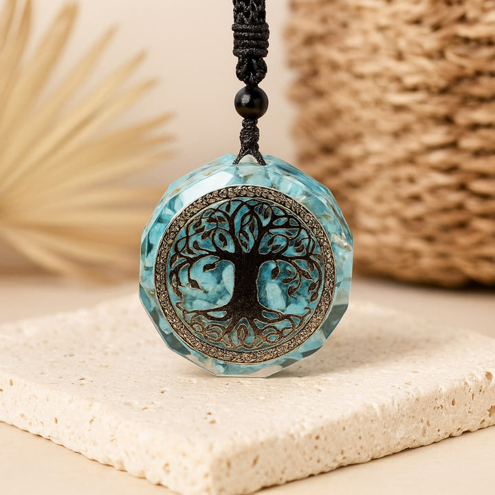 Pendentif Orgonite "Anahata" en Turquoise