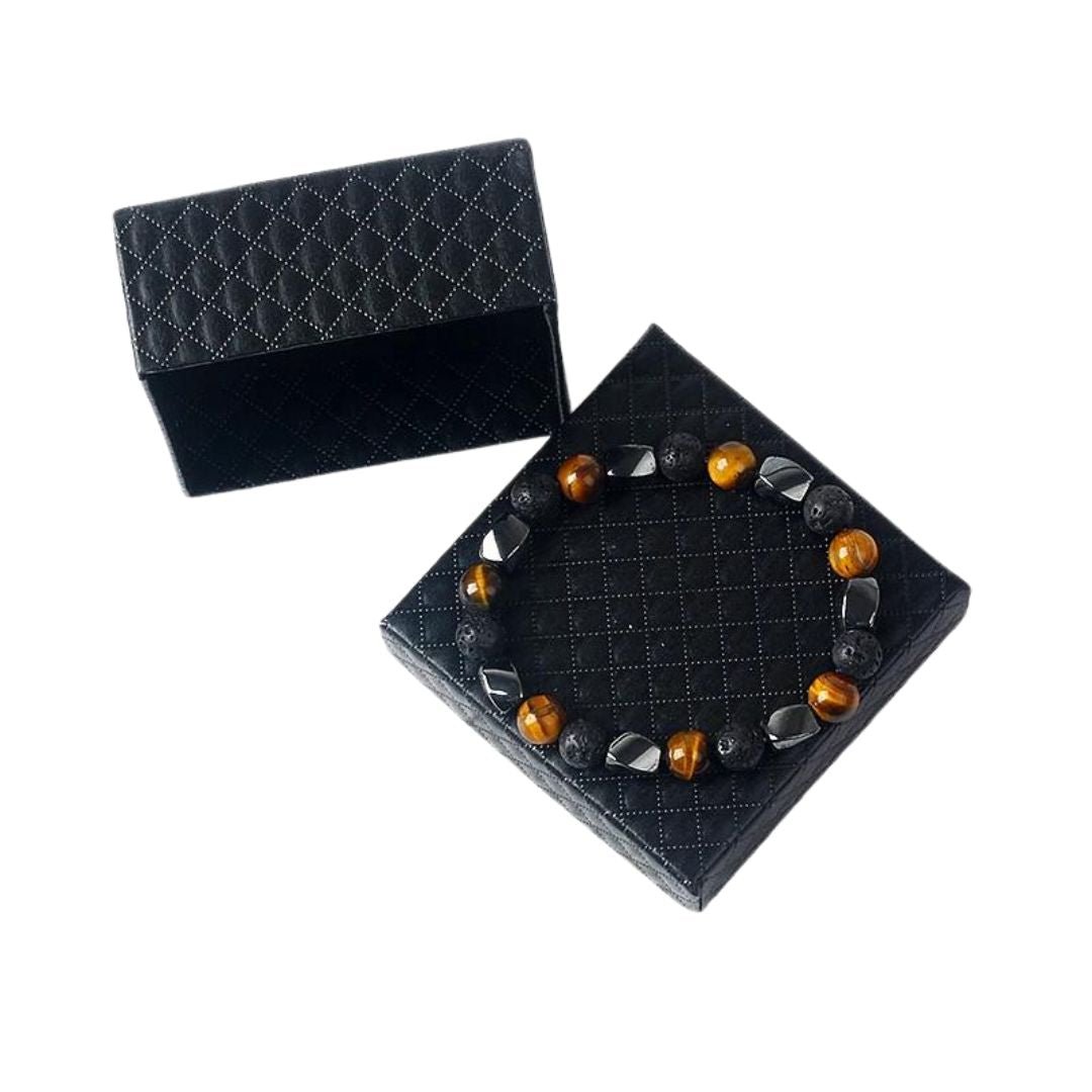 Bracelet Triple Protection en Pierre de Lave, Oeil de Tigre & Hématite