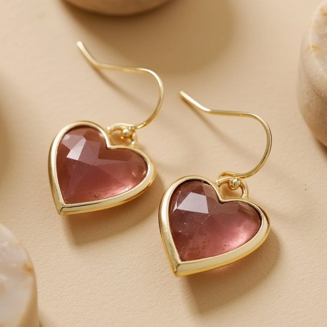 Boucles d’Oreilles "Mon Cœur en Lumière" en Pierres Naturelles