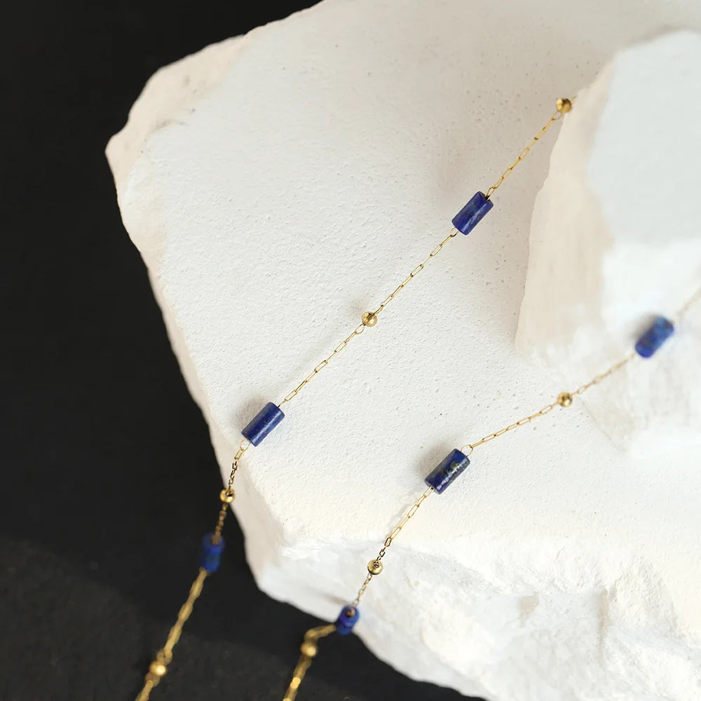 Parure "Harmonie Céleste" en Lapis Lazuli & Plaqué Or