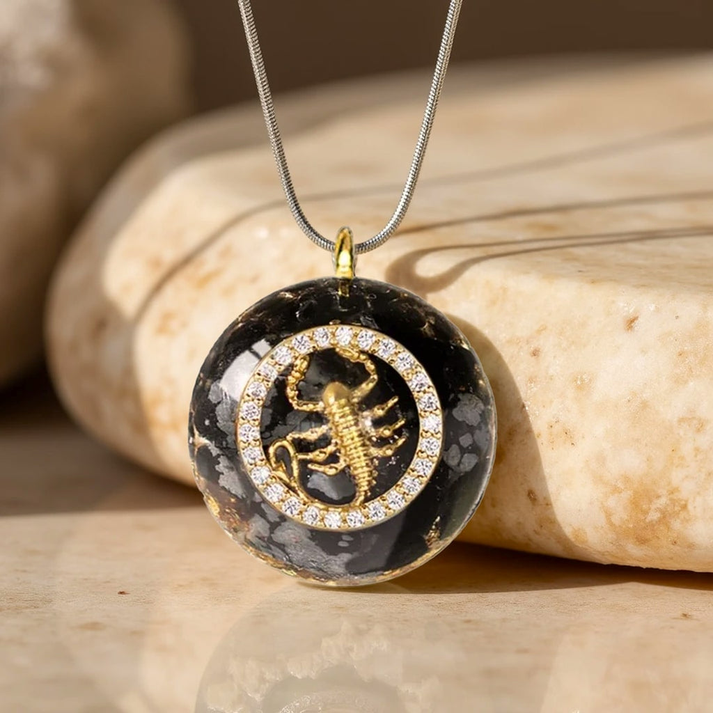 Pendentif Orgonite Signe Astrologique en Pierre Naturelle - vue détail - Jardin de Gaïa