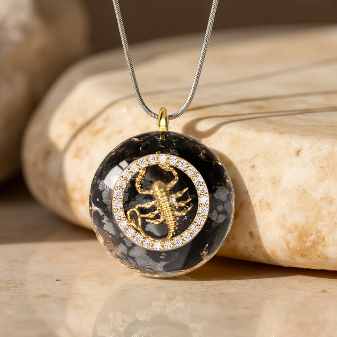 Pendentif Orgonite Signe Astrologique en Pierre Naturelle - vue détail - Jardin de Gaïa