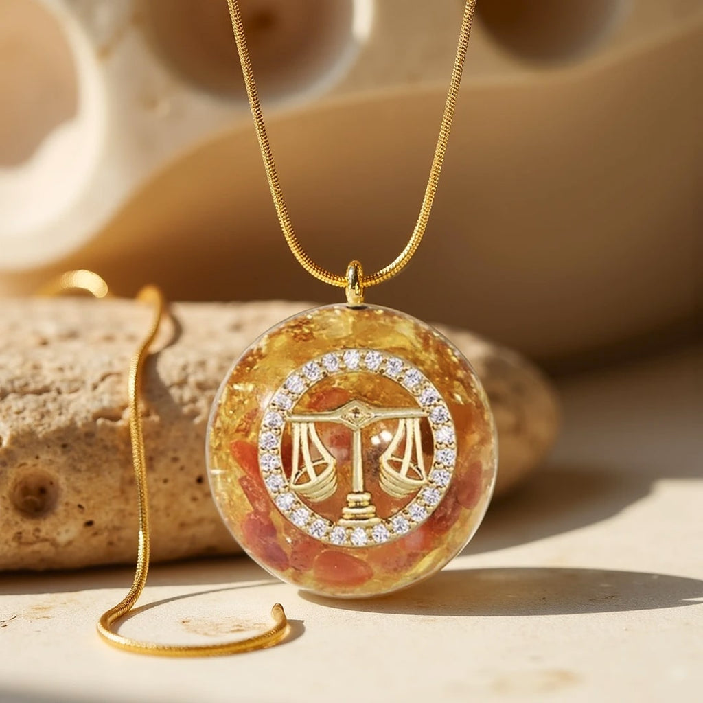 Pendentif Orgonite Signe Astrologique en Pierre Naturelle - vue fermeture - Jardin de Gaïa