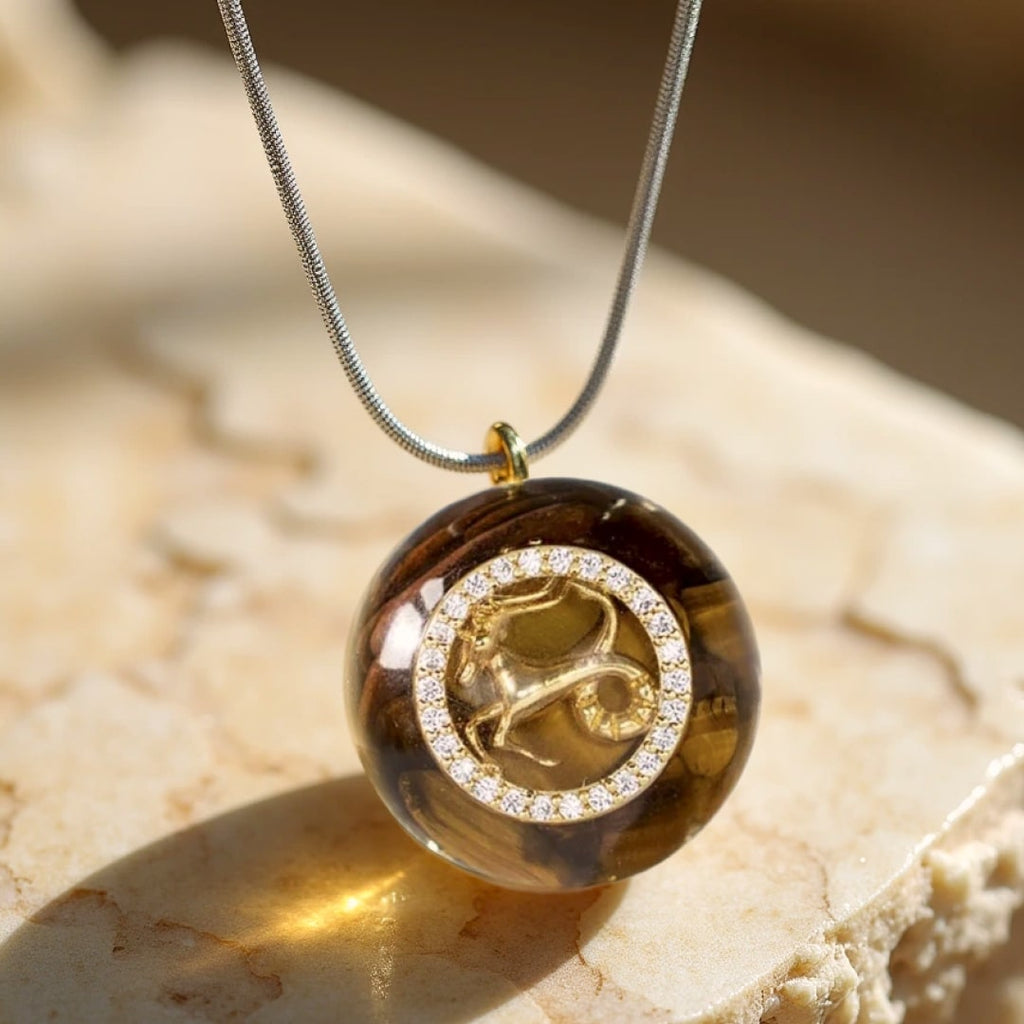 Pendentif Orgonite Signe Astrologique en Pierre Naturelle - vue détail 2 - Jardin de Gaïa