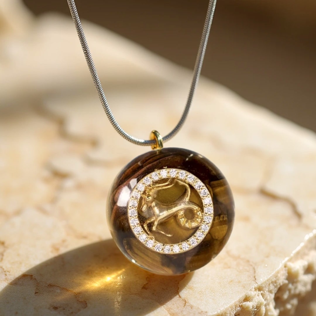 Pendentif Orgonite Signe Astrologique en Pierre Naturelle - vue détail 2 - Jardin de Gaïa