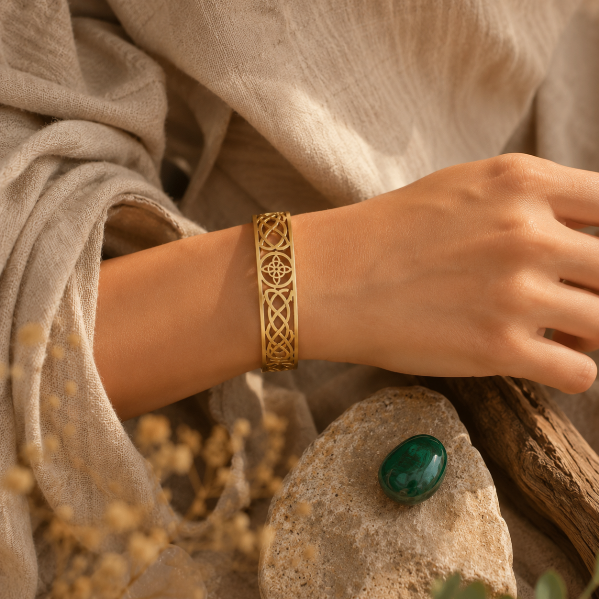 Bracelet Manchette "Nœud de Sorcière"