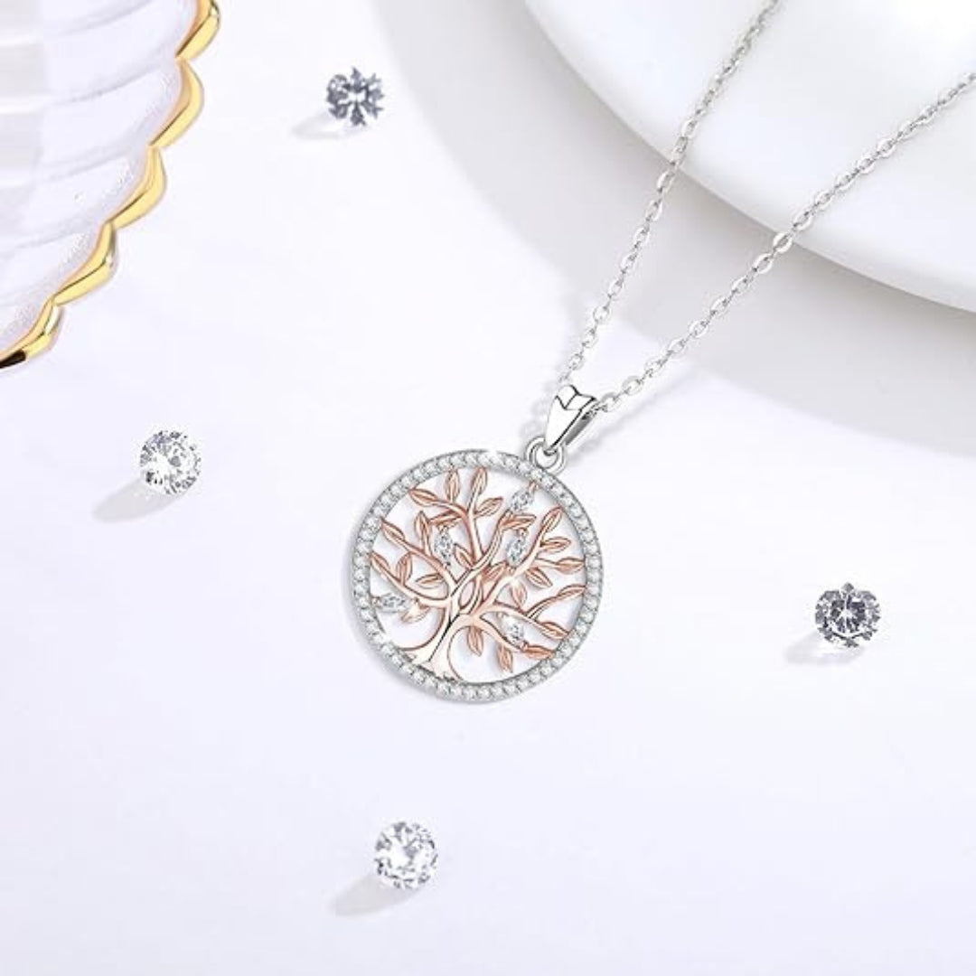 Pendentif Arbre de Vie Argent Premium - vue détail 2 - Jardin de Gaïa