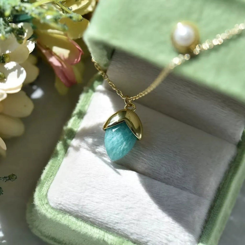 Pendentif Calme Céleste en Aigue-Marine - Jardin de Gaïa