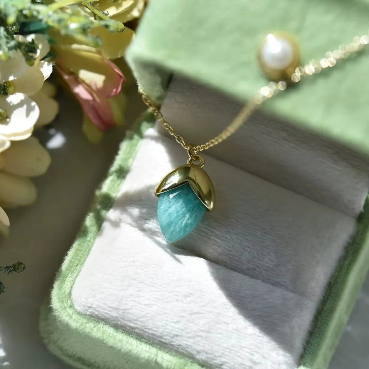 Pendentif Calme Céleste en Aigue-Marine - Jardin de Gaïa