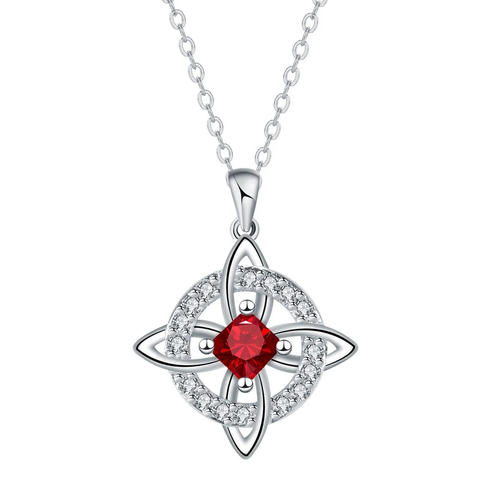 Pendentif rubis rouge - Collier Noeud de Sorciere Juillet