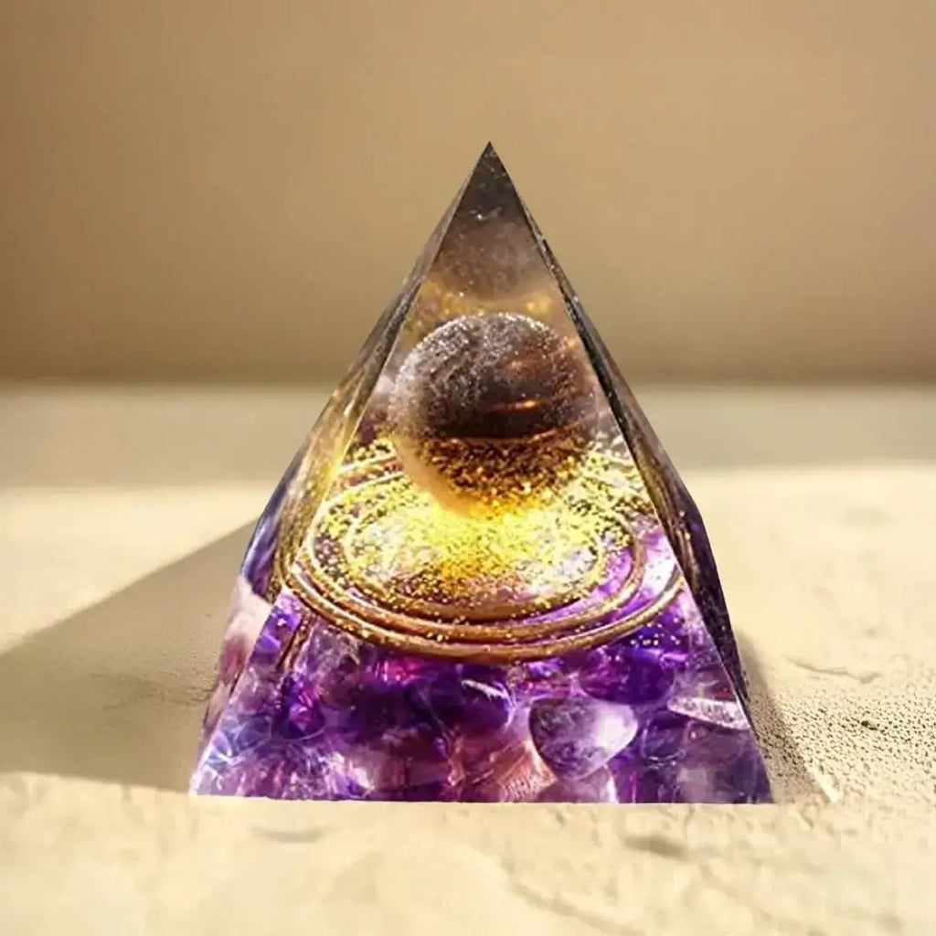 Orgonite "Lâcher-Prise" en Améthyste & Quartz Fumé