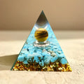Orgonite Soleil Magique en Turquoise & Oeil de Tigre - Jardin de Gaïa